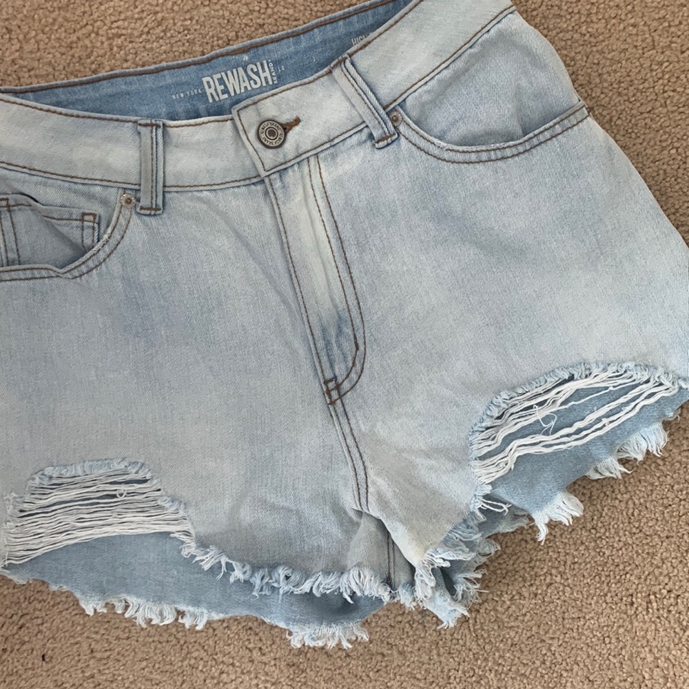 Jean denim shorts ripped, Rewash size 5